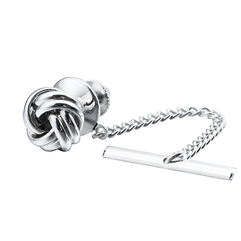 Rhodium Imitation HAWSON металлический узел/прикольный галстук/булавка для галстука мужские ювелирные изделия Высокое качество с безопасной цепочкой - Окраска металла: Rhodium Imitation