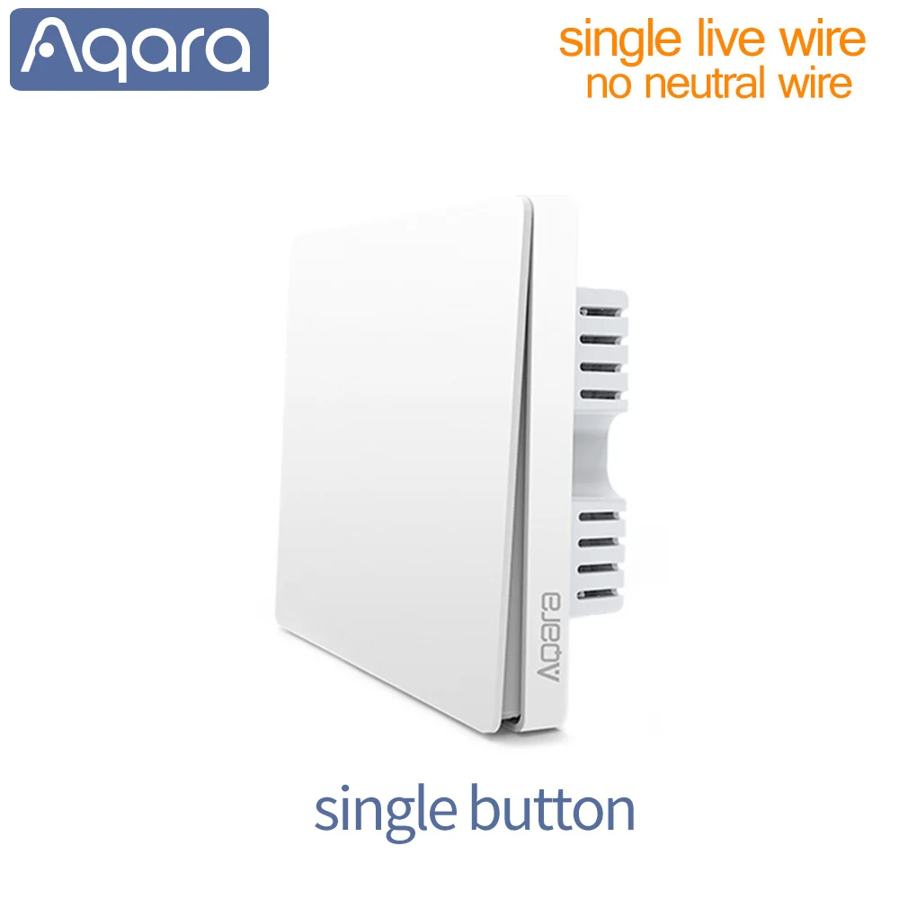 Aqara, умный настенный светильник, переключатель Wi-Fi, приложение Zigbee, управление, умный переключатель, ключ, натуральный провод, живой провод, для Xiaomi, умный дом - Цвет: Single live wire 1