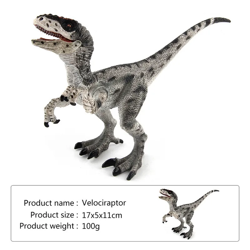 Оригинальные Динозавры юрского периода Indominus rex Spinosaurus raptor модель трицератопса коллекционные вещи Детские обучающие игрушки для детей подарок - Цвет: raptor white black