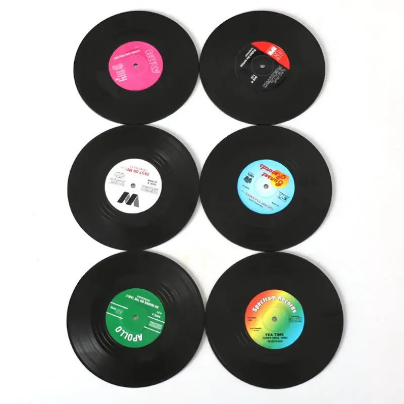 Горячая 6 шт./компл. домашний стол ретро виниловая CD пластинка напитки оригинальные подставки Декор кофейная подложка под столовые приборы LX7952