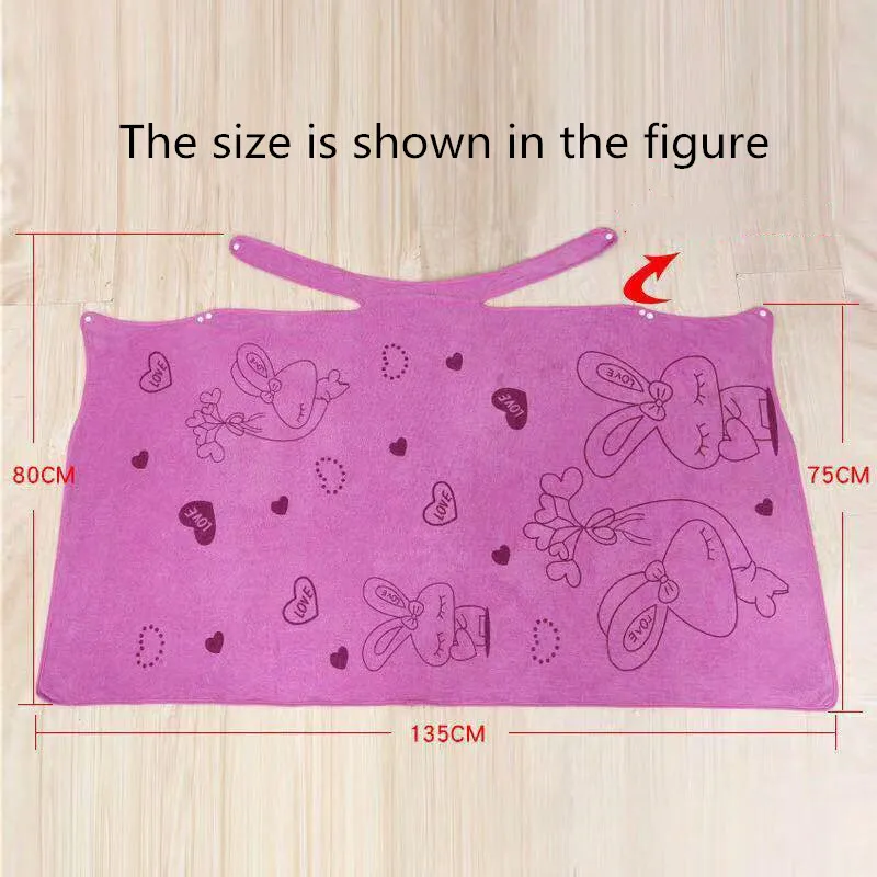 Coral fleece can be worn as a bath skirt, soft, absorbent and non-hair loss adult  towel, beauty salon robe