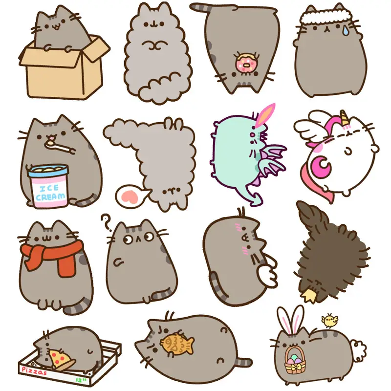 10/30/50pcs Kawaii Chunky Cat Stickers Cute Decorative Stationery Scrapbook Notebook Phone Diary DIY Waterproof Kids Sticker Toy - Image 3