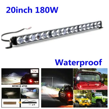 

180W 18000LM 4D LED Work Light Bar Lens Single Row Slim Car Off-road Waterproof Easy To Install And Remove