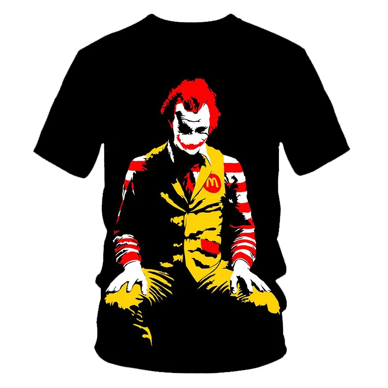 Новая горячая Клоун футболка для мужчин/wo мужчин джокер лицо 3D печатных террор модные футболки