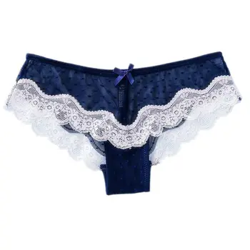 

Soft Breathable Lace Briefs Sexy Women Panties Low-Rise Hollow Briefs Ultra Thin Underwear