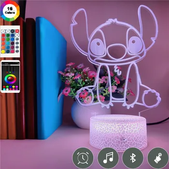

Bluetooth Speaker Hot Cartoon Stitch Teddy Dog 7 Colors 3D LED RGB Night Light Action Figure Children Home Decor Xmas Gift Lamp