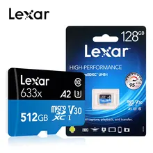 Оригинальная micro sd карта Lexar, 512 ГБ, 16 ГБ, 32 ГБ, 64 ГБ, 128 ГБ, 256 ГБ, SDXC/SDHC, карта памяти micro sd для смартфонов