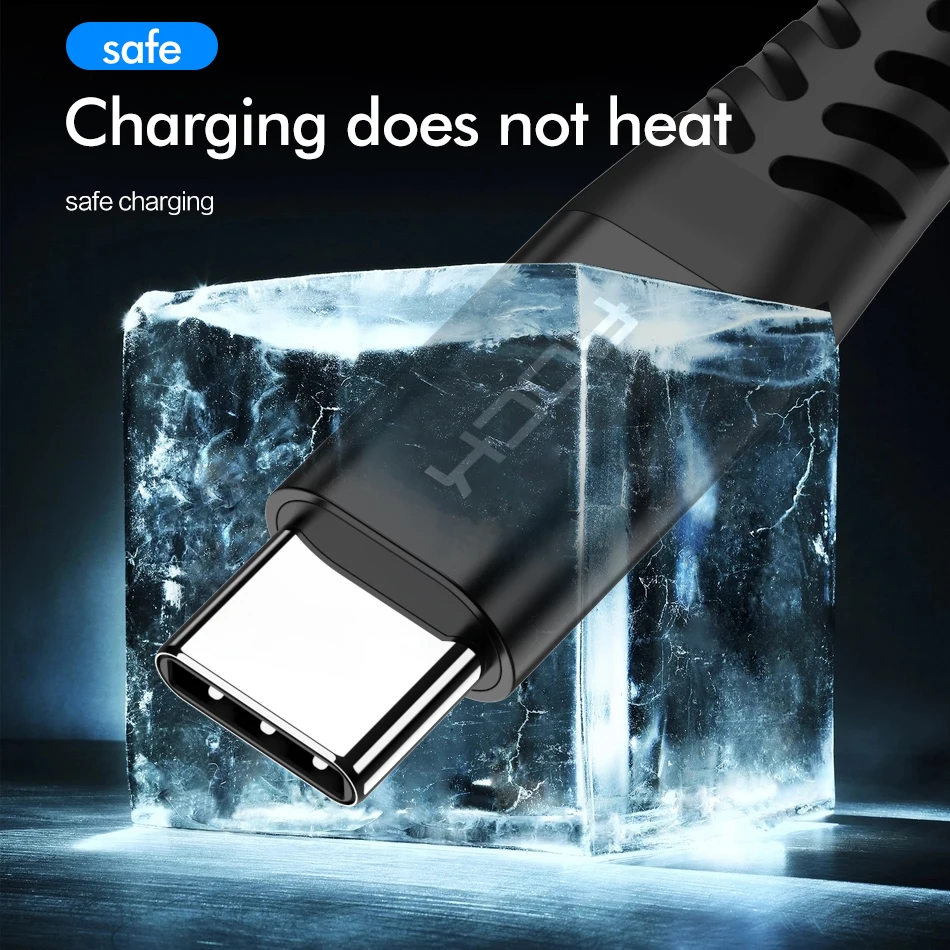 ROCK 3A QC 3,0 usb type C кабель для samsung S10 S9 huawei P30 Pro Быстрая зарядка type-C кабель для зарядки мобильных телефонов USB C