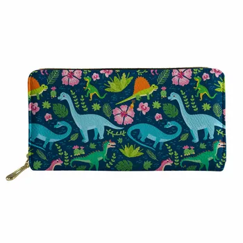 

THIKIN 2019 Cartoon Dinosaurs Wallet for Credit Card Portable PU Leather Purse Organizer Pouch Cute Money Bag Infantil Mochilas