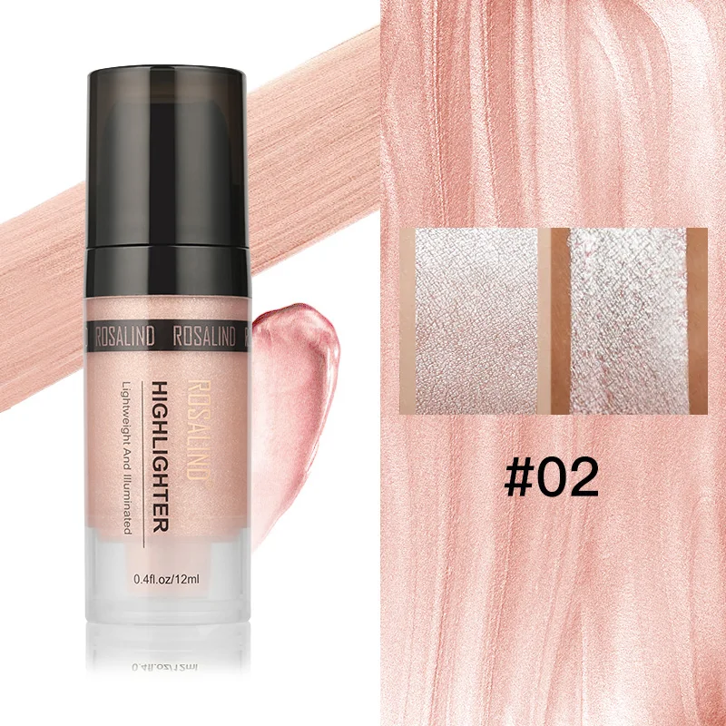 Бренд ROSALIND, хайлайтер, осветитель, блеск, макияж для контуринга лица, Хайлайтер для тела, бронзатор для свечения, набор косметики, Осветляющий - Цвет: XJ02-02
