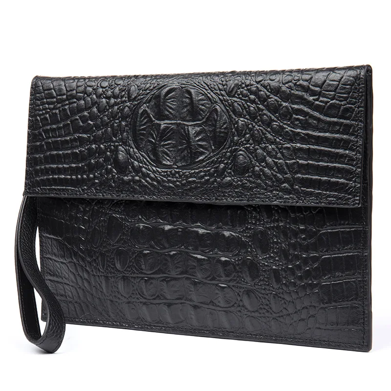 

New Handbag First Layer Cowhide Crocodile Clutch Clutch Large Size Clutch Bag Leather Men'S Business Men'S Bags For Man D8208-1