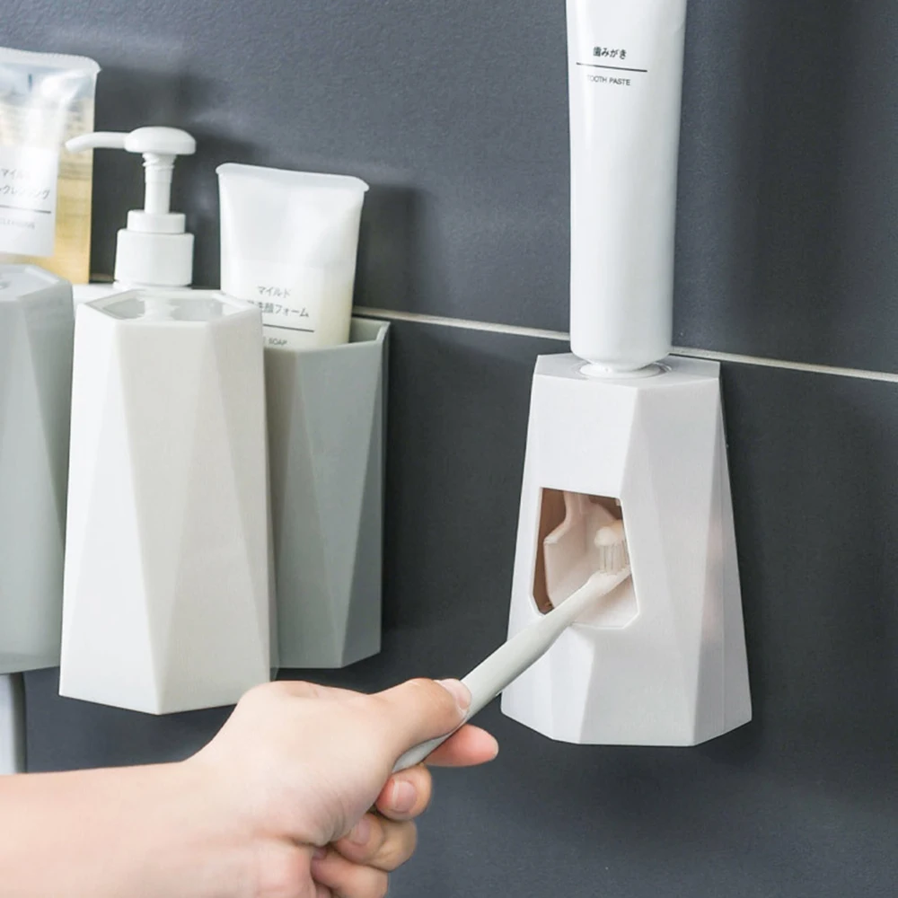 

Automatic Toothpaste Set Wall Hanging Free Punch Toothpaste Toothbrush Rack Toothpaste Rack Lazy Squeeze Artifact bathroom tools