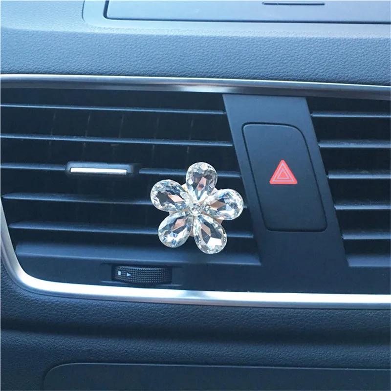 Hazy красивый хрустальный цветы автомобильный освежитель воздуха автомобильный Кондиционер украшение автомобиля-Стайлинг духи оригинас - Название цвета: R