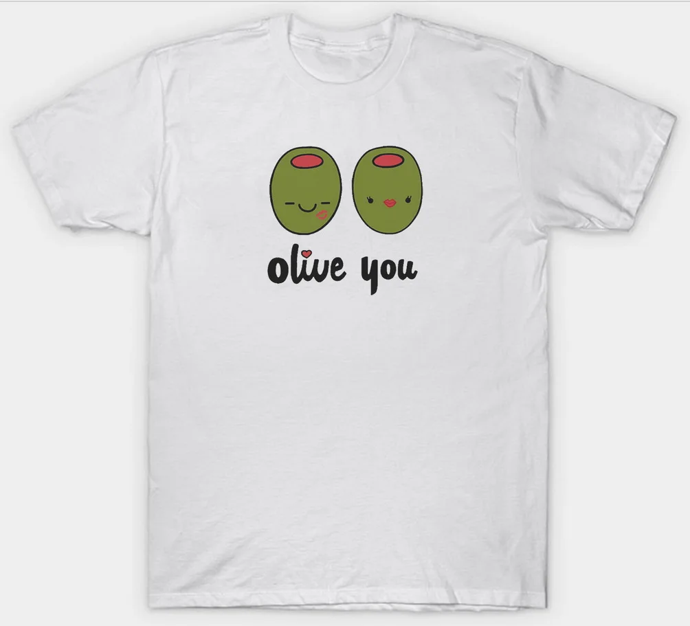 Оливковая футболка с надписью I Love You Pun Valentines подарок на день рождения Новейшая