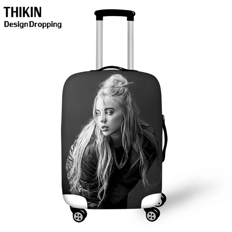 THIKIN хип-хоп Billie Eilish принт женский багаж для путешествий Чехол модный певец Рэппер протектор Защитные чехлы для чемоданов - Цвет: 2