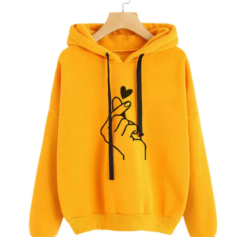 Women Hoodies Sweatshirts Pullover Strappy Hoodie New Lover Print Sweatshirts Pullover Long Sleeve Sweatshirt Hoodies Tops