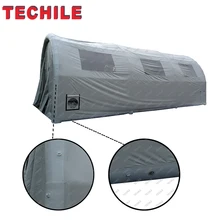 Открытый надувные распыления воды и изображением нарисованных домиков платье палатка