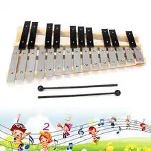 25 нот Glockenspiel ксилофон образовательный музыкальный инструмент молоток ударный инструмент, Подарочный Детский образовательный инструмент сумка для переноски