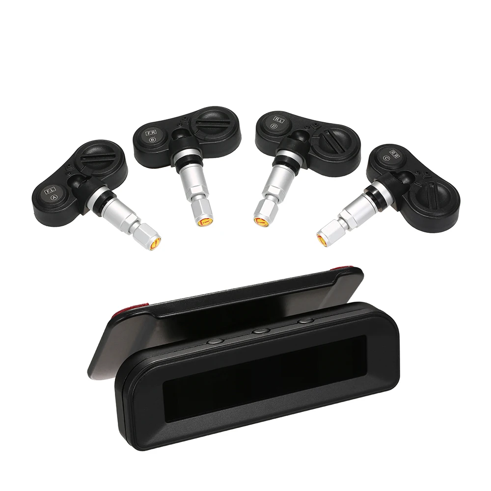 TPMS система контроля давления в шинах Беспроводная Солнечная энергия в реальном времени прозрачный ЖК-дисплей 4 внутренних датчика функция сигнализации