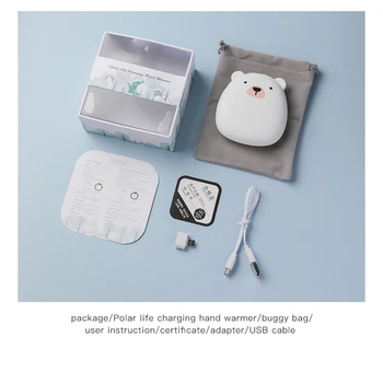 Kawaii Mini Bear Hand Warmer And Mobile Charger 6