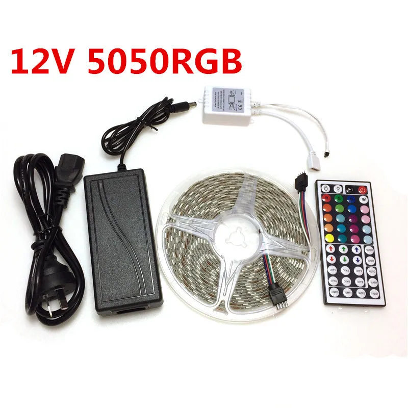 Светодиодная лента RGB SMD5050 гибкая Водонепроницаемая LED полоска с диодами 44