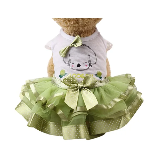 Green Одежда для собак, платье, пышная юбка с фруктами, Vestidos Para Mascota, платье для кошки, для маленькой собачье свадебное платье, костюм для чихуахуа, йоркца - Цвет: Green