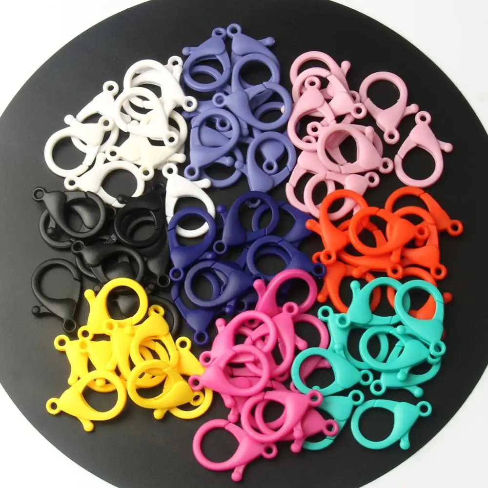 

10pcs Colorful Plastic Lobster Clasp Hooks Clips Connectors for Jewelry Making DIY Christmas Gift Mask Chain Accessories 36x12mm