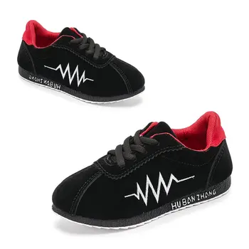 

Children Shoes Boys Sneakers Anti-slip Lace-up Sports Shoes with Heart Beat Line Unisex Casual Breathable Kids Running Shoes Hot
