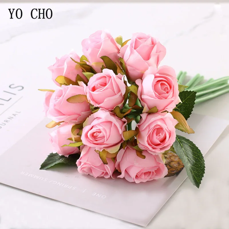 Bridesmaid wedding bouquet roses artificial flower  (6)(1)