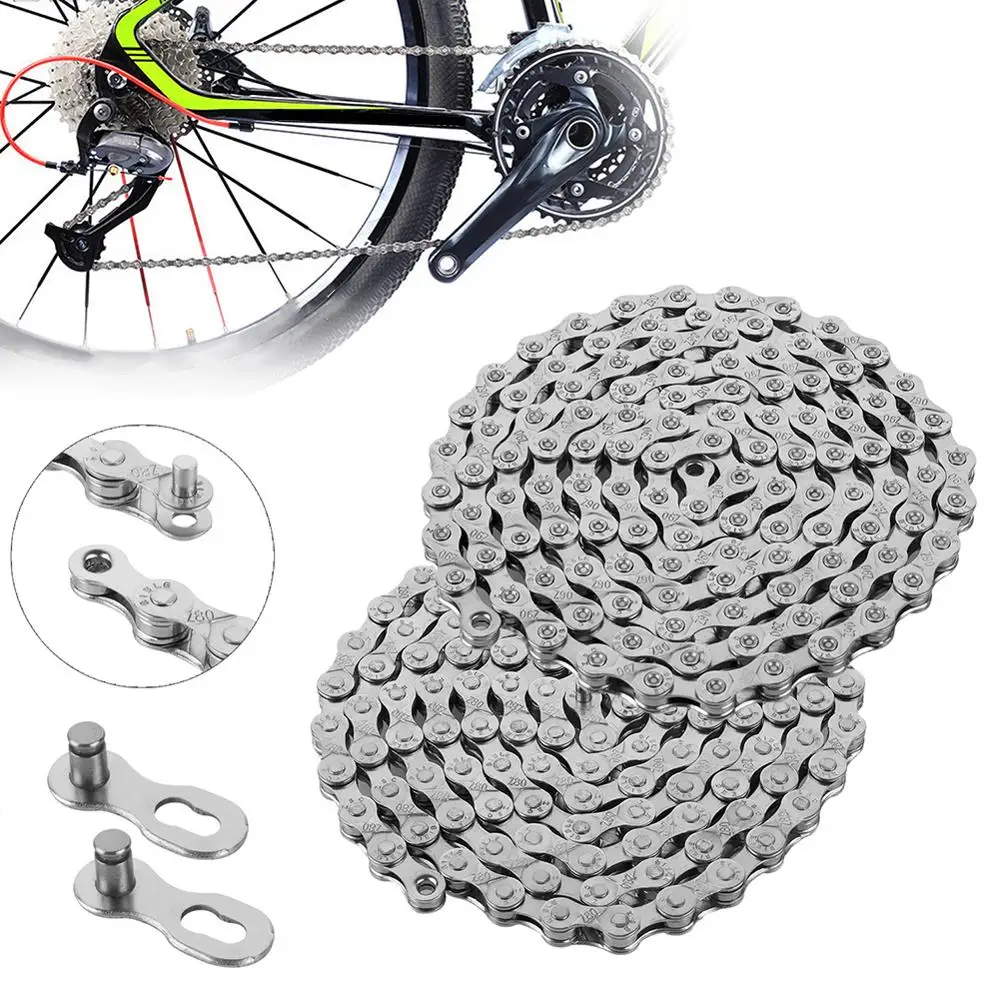 

6-7-8/ 9Speed Bicycle Chain Silver Half Hollow Bike Chain Mountain Road Bike Full Hollow Chains Ultralight Silver Wear-resisting