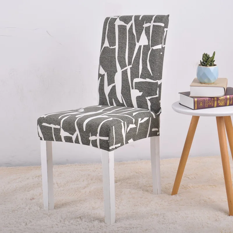 Серый чехол для стула для столовой напечатанный эластичный безрукавный чехол для кресла для вечерние банкетные Свадебные ресторан 1 шт - Цвет: Dark Grey