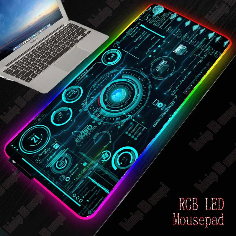 Большой игровой RGB коврик для мыши Mairuige Cool Line с абстрактным изображением