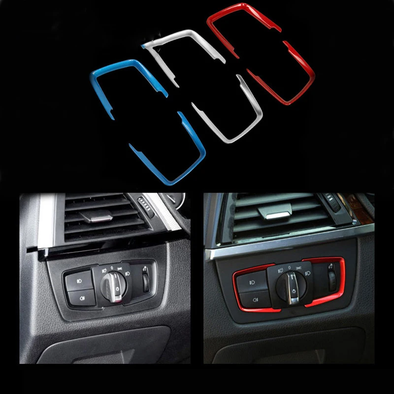 

1PCS paillette Cover Headlight Switch Frame Trim Car Sticker For bmw M Sticker e46 e90 f20 e39 X1 X3 X4 X5 X6 X7 Car accessories