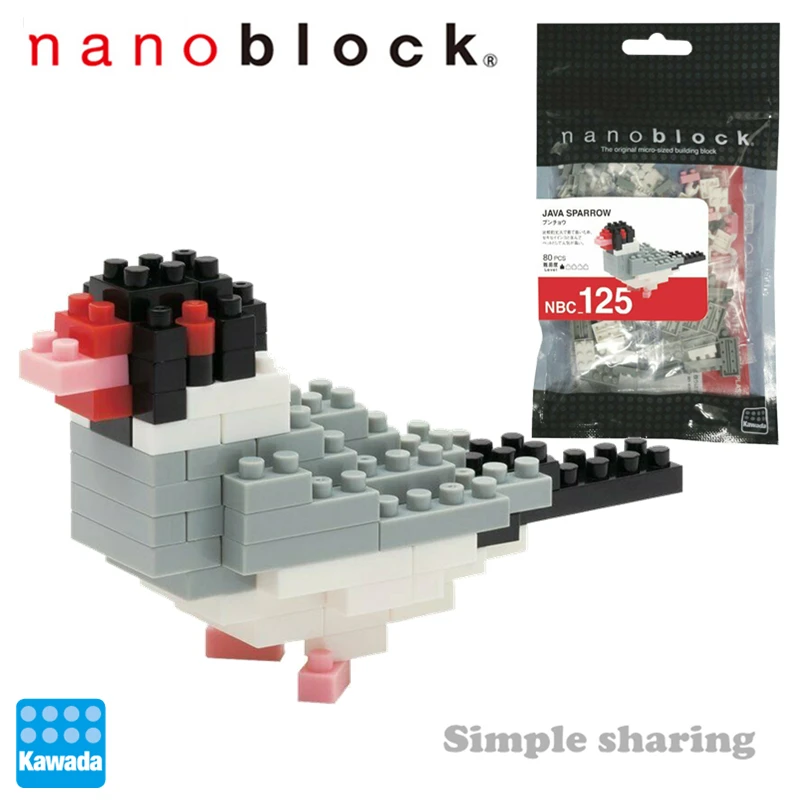 Новые Строительные блоки Nanoblock Java Sparrow NBC 125 80 шт. микроразмера обучающие игрушки