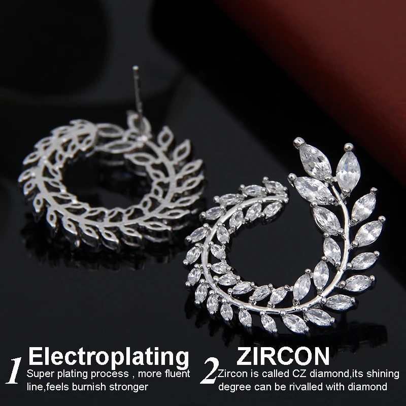 Женские серьги гвоздики с фианитами в виде ветки|brand stud earrings|fashion earringsstud earrings |