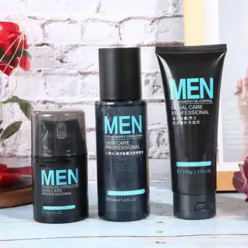 

Skin Spots Removal Pen Skin Vacuum 3pcs Male Face Care Set Moisturizing Hydrating Oil Control Cleanser Toner Face
