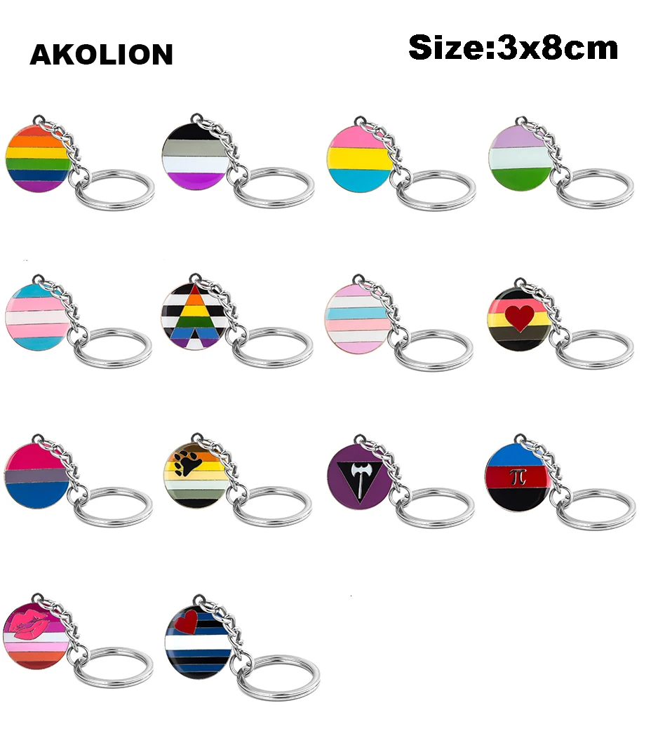 Брелок для ключей LGBT Pride радужные металлические кольца брелок автомобильного