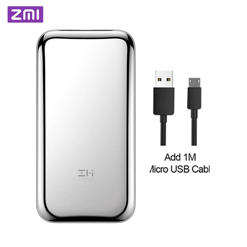 add micro usb cable Просо ZMI space из нержавеющей стали, быстрая зарядка, Мобильная мощность 6000 мАч, чехол из ПУ кожи и адаптер для кабеля OTG - Цвет: add micro usb cable