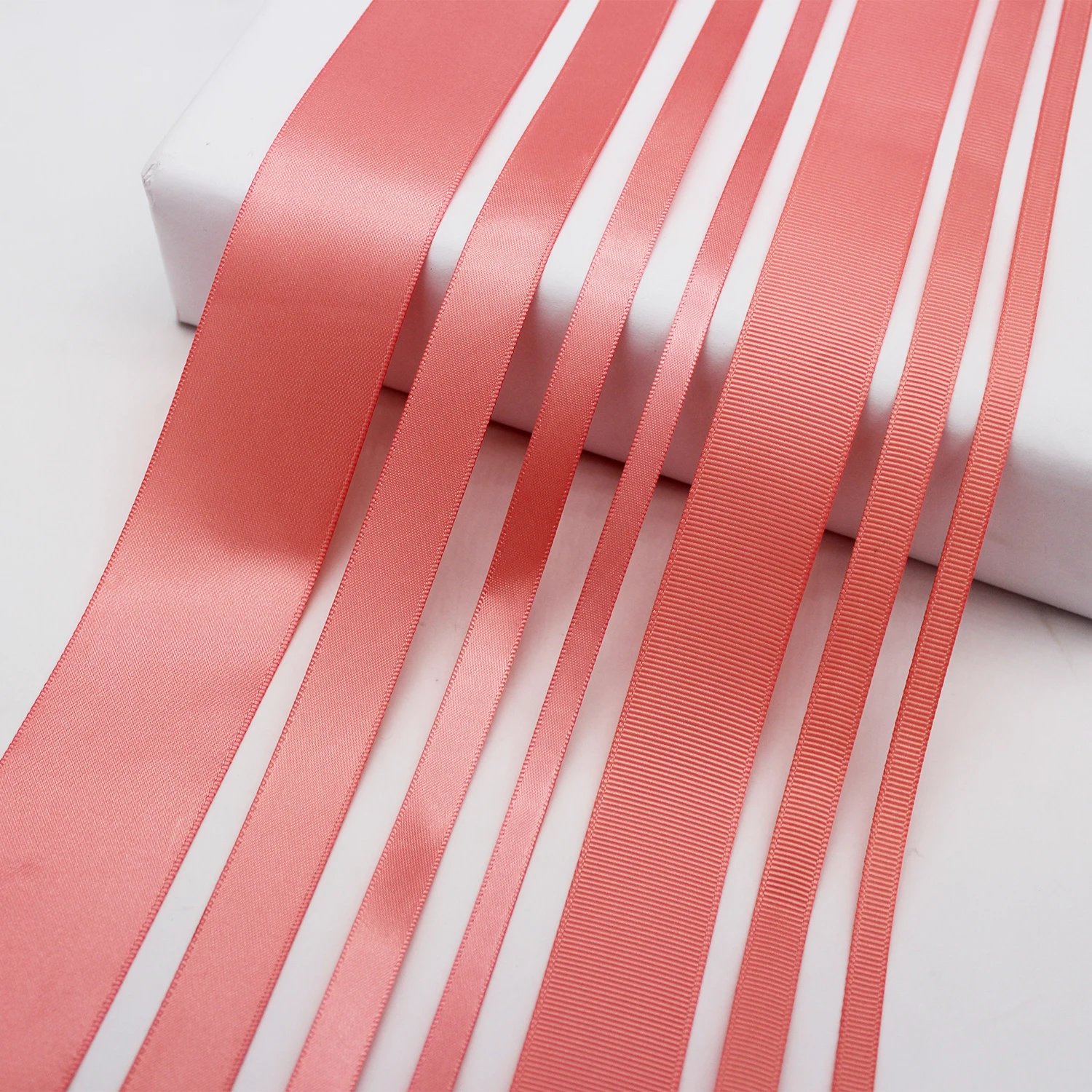 5 Meter/Lot Light Coral Solid Color Grosgrain Ribbon Pink Satin Ribbon For Girl Hair Ribbon Bows Handmade Decor DIY Accessoires