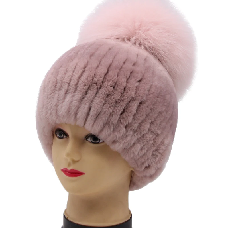 JKP, новинка, шапка из натурального кроличьего меха, шарф, набор для женщин, темперамент, зимние аксессуары, Лисий мех, помпон, милая утолщенная шапка и шарф