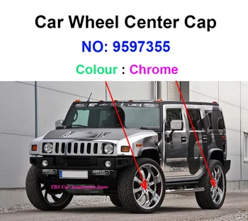 

4pcs Chrome Silver Wheel Center Hub Cap Cover Car Emblem Badge Logo for Hummer H2 20'' Wheel 2008 2009 2010 6310 #9596095