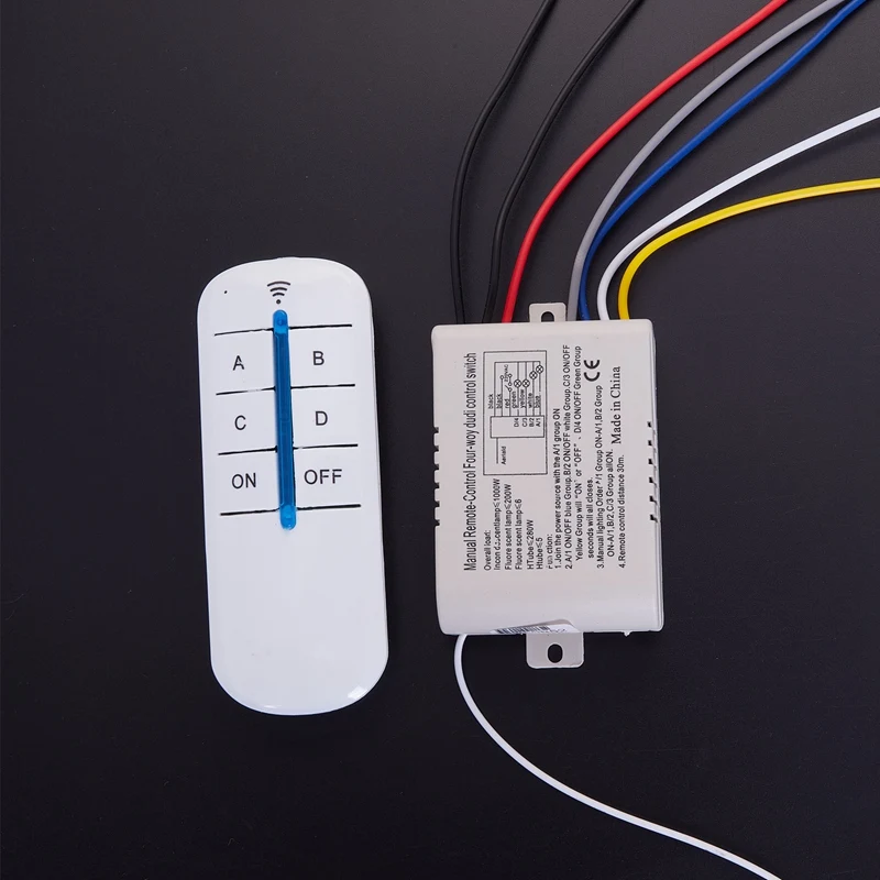 

4 Way Light Lamp Digital Wireless Remote Control Switch ON/OFF 220V