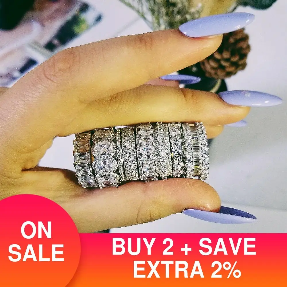 Оригинальный дизайн 925 стерлингового серебра обручальное кольцо вечности для