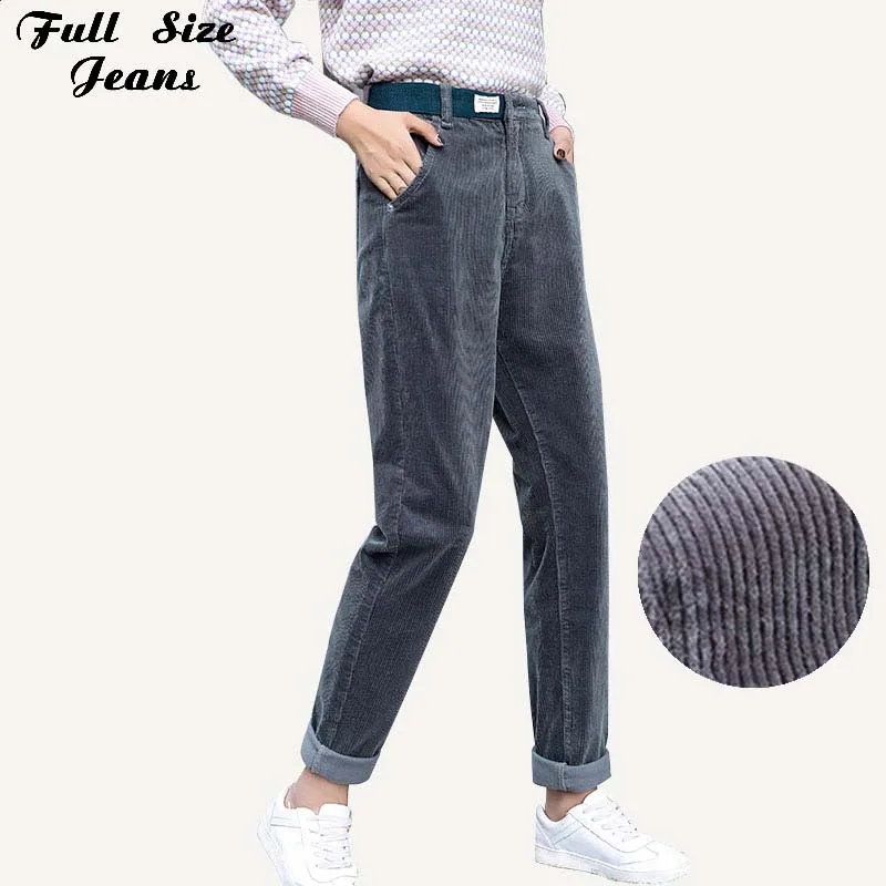 

Plus Size Extra Long Pockets Corduroy Harem Pants 7Xl 5Xl Autumn Streetwear Boyfriend Loose Long Pant Women Trousers Tall Girl