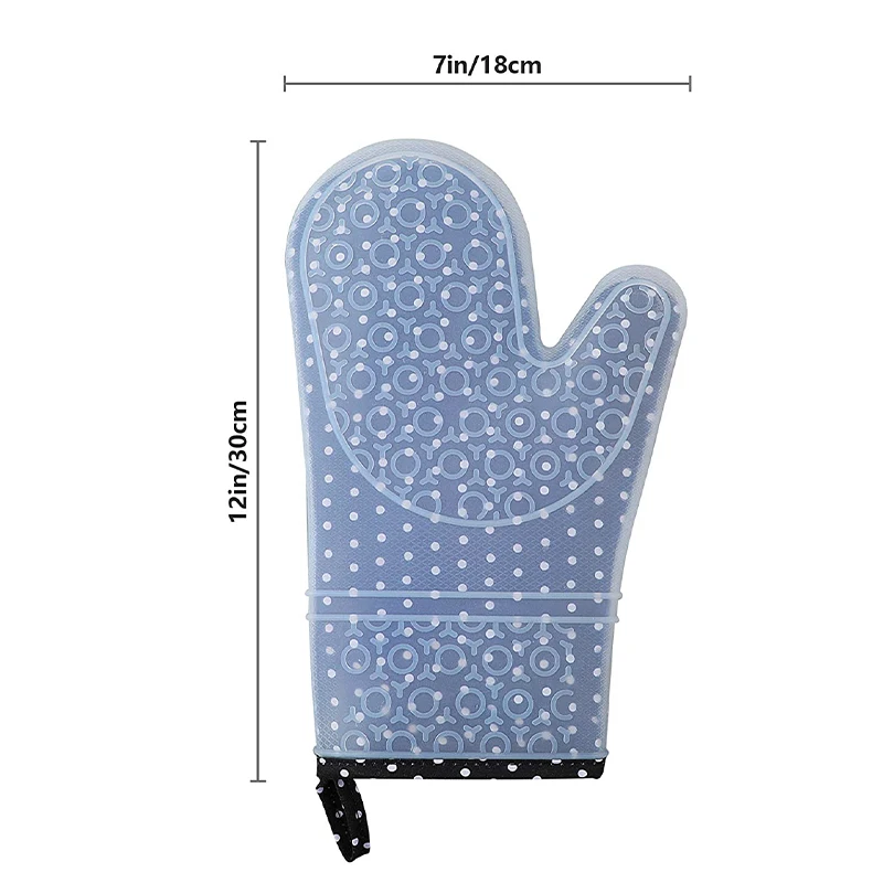 1-2Pcs Double Layer Oven Mitts Thicken Silicone Kitchen Gloves Non-Slip Oven Pot Holder Heat Resistant Baking Cooking BBQ Gloves
