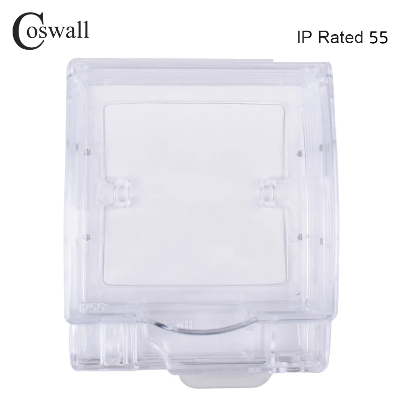 Coswall IP55 Водонепроницаемая Пыленепроницаемая прозрачная коробка+ белая стеклянная настенная панель стандарт ЕС розетка с двойным usb зарядным портом - Тип: Only Waterproof Box