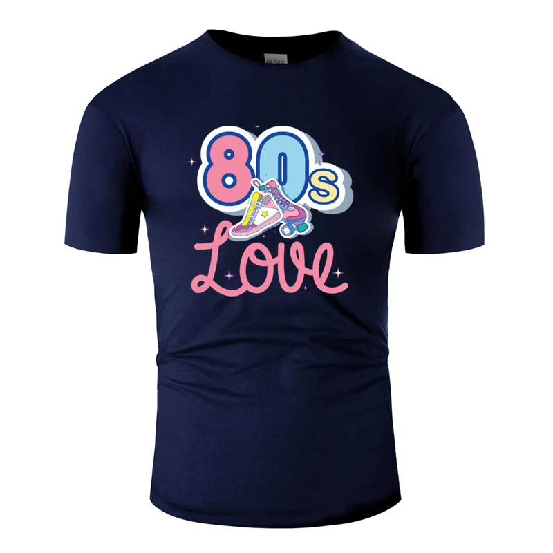Men-Navy Blue Популярная Футболка с принтом в стиле 80-х,, уличная одежда, размер S-5xl, Мужская футболка с рисунком, короткий рукав, против морщин, футболка, топ - Цвет: Men-Navy Blue