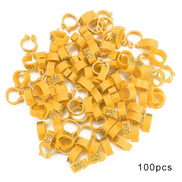 100 шт пронумерованные кольца для лап 8 мм ножные кольца для кур голубей 001-100 BJStore