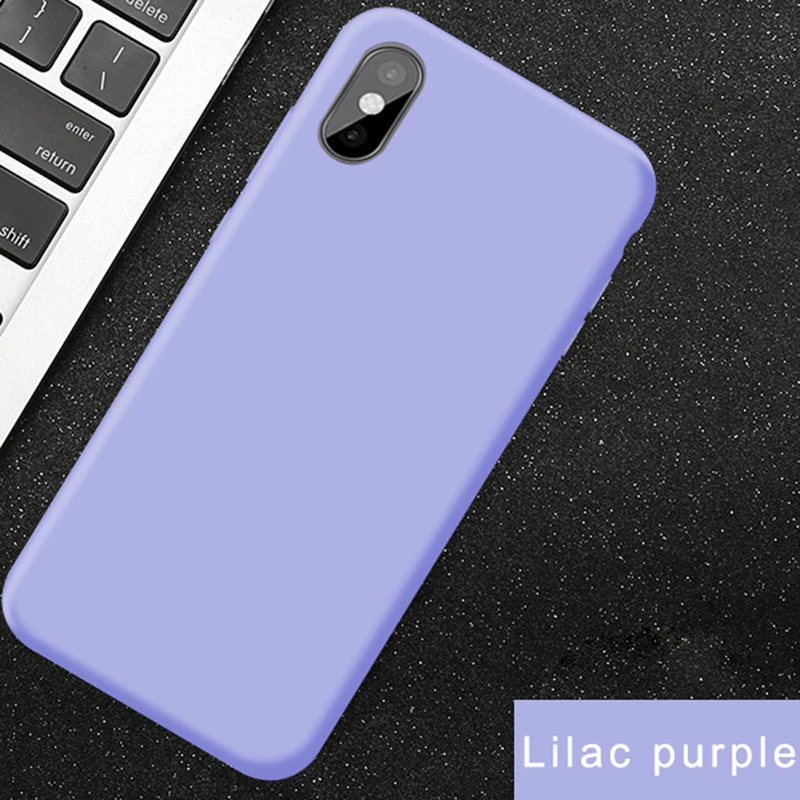 Роскошный тонкий мягкий официальный силиконовый чехол для iphone 7 8 6S 6 Plus X XS 11 Pro Чехол для MAX XR для Apple iphone X 10 чехол Coque - Цвет: Lilac-purple