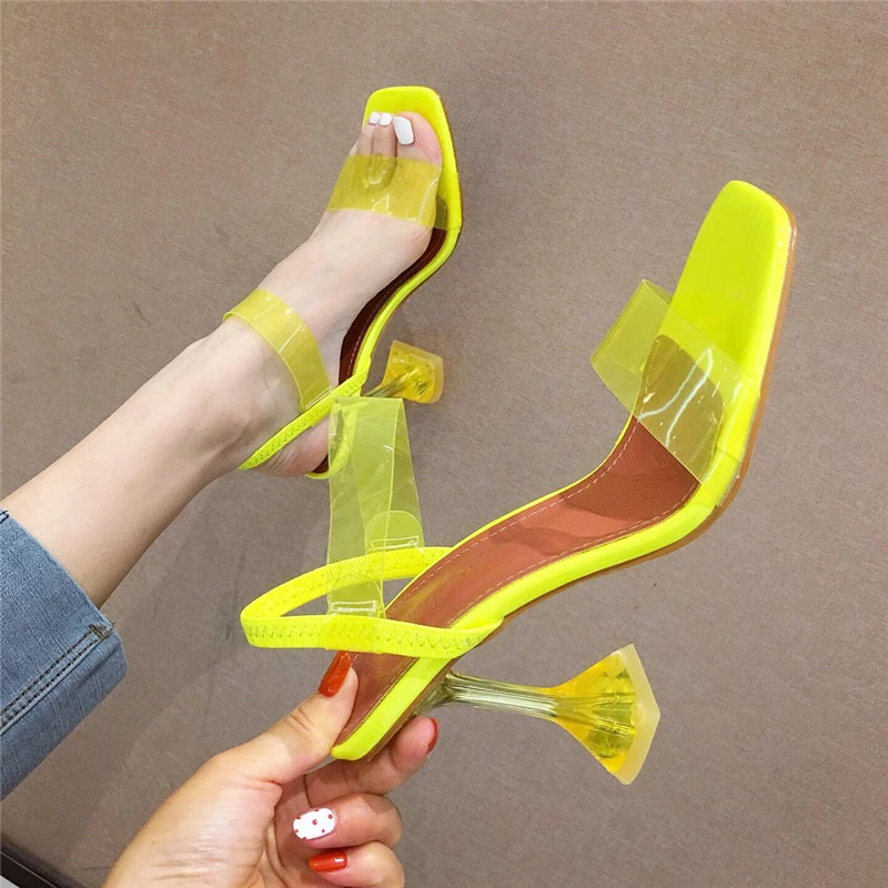 Clear lime green heels Clearance